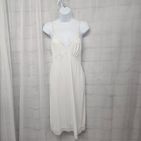 Cream Babydoll Y2K Slip Dress Fairy Whimsigoth Mesh Lounge S - Picture 1 of 9